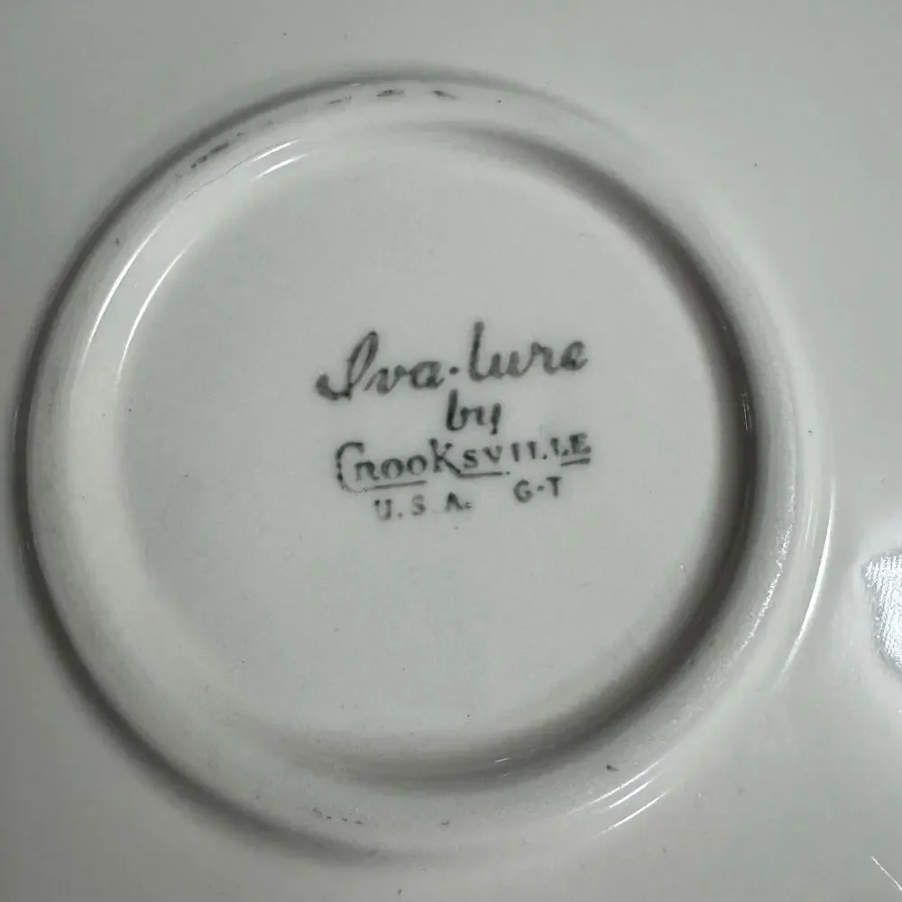 Iva-Lure Crooksville Serving Plate Platter Pennsylvania Dutch Folk Art 12”